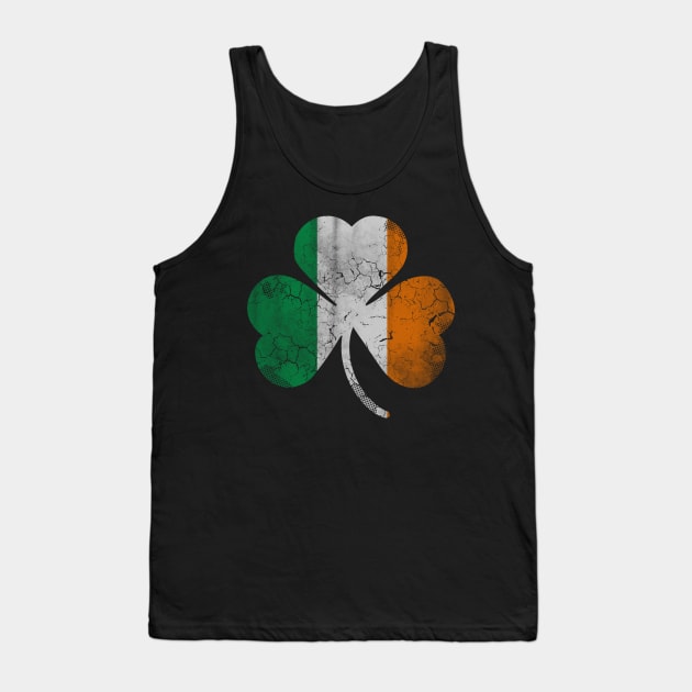 Vintage Flag of Ireland Shamrock Tank Top by E